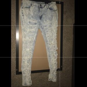Tie-Dye High Waist Ripped Jeans